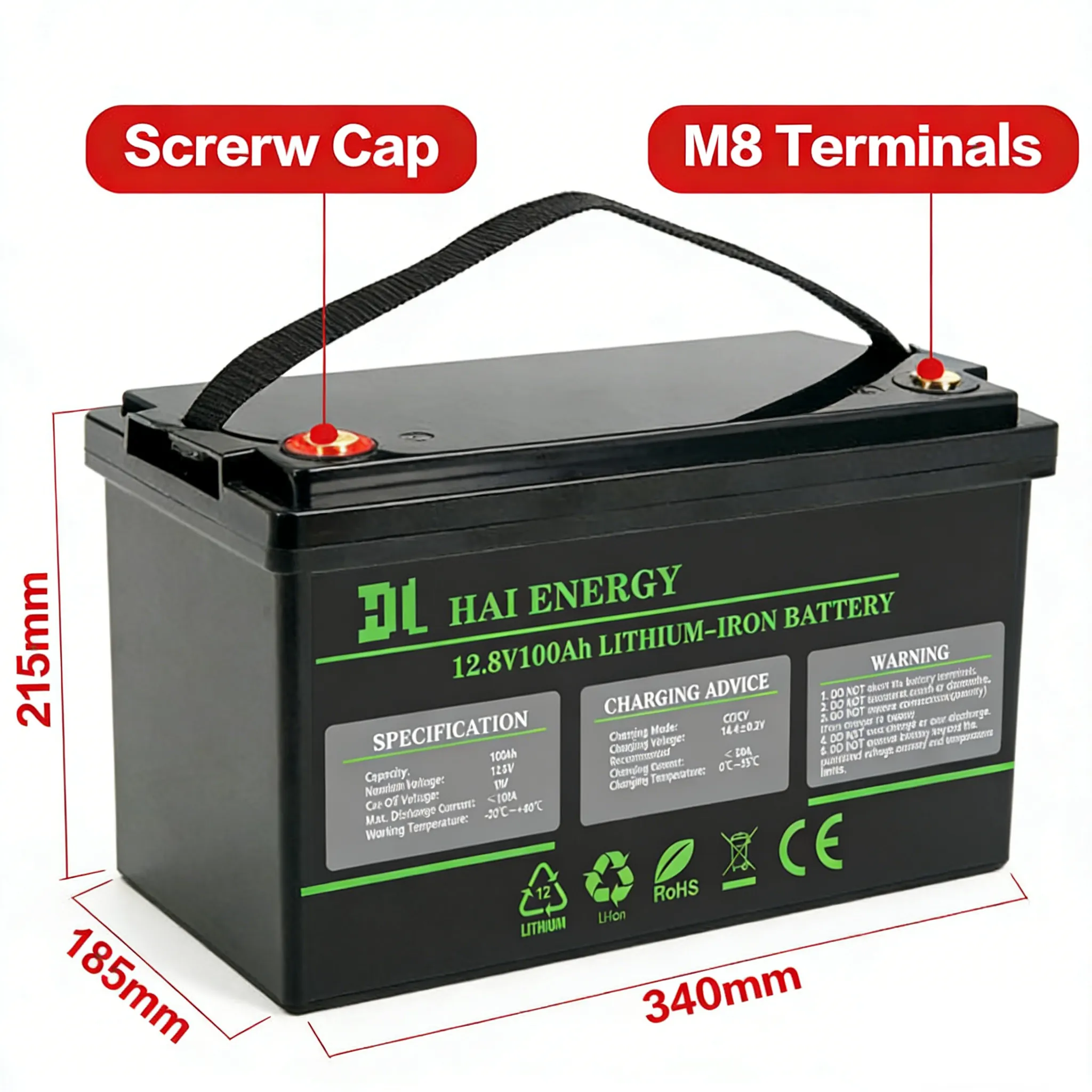 Wholesale 12V 100Ah LiFePO4 battery for RV and Marine manufacturer