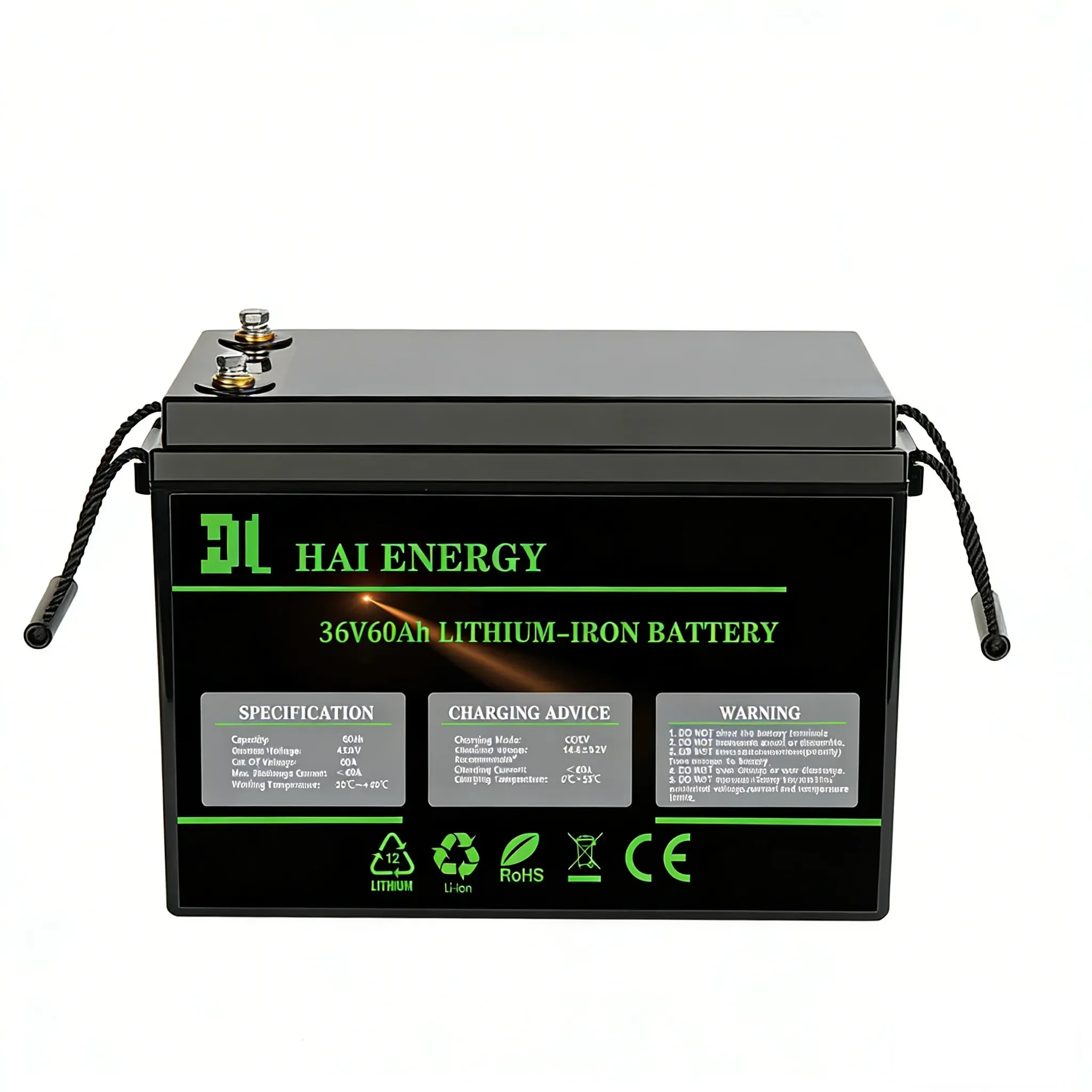 Haineng 38.4V 60Ah LiFePO4 Trolling Motor Battery with Bluetooth & N2K